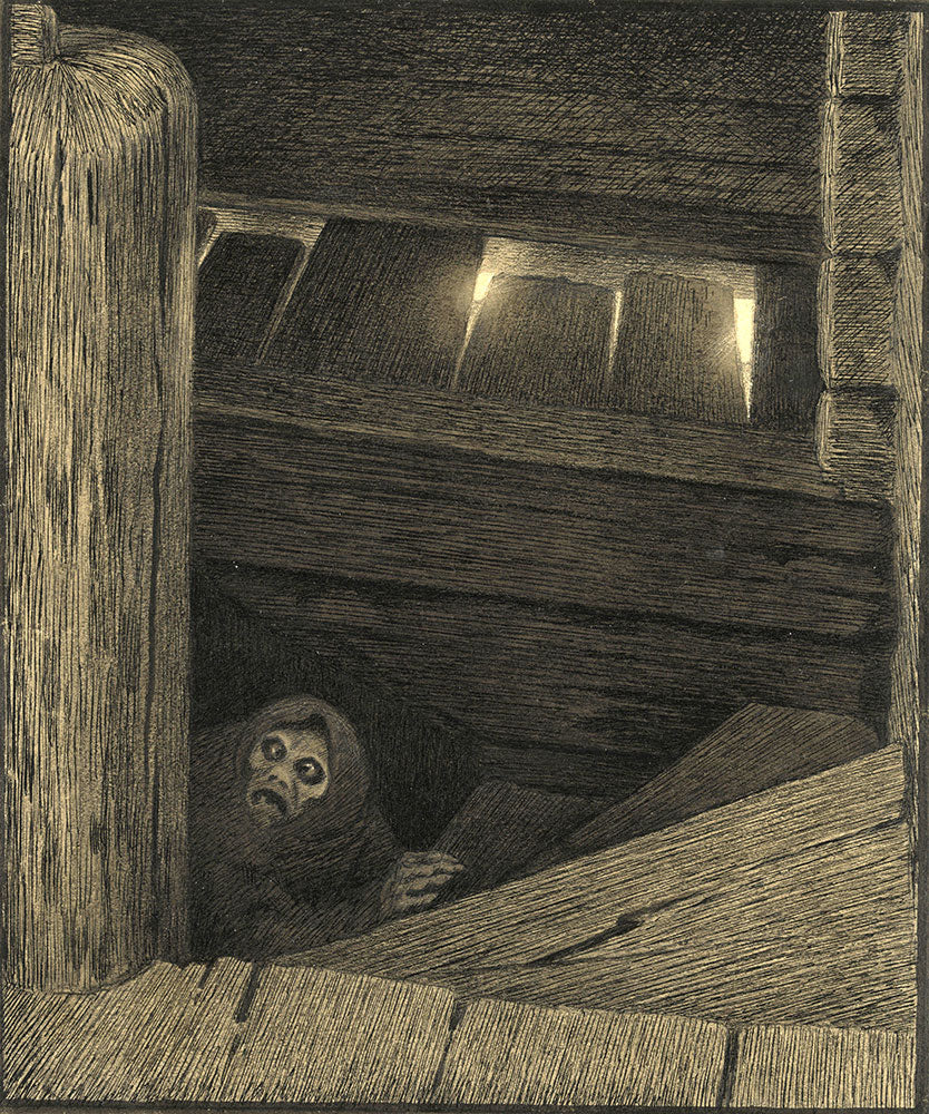 Plague on the Stairs by Theodor Kittelsen - Art Print - Zapista