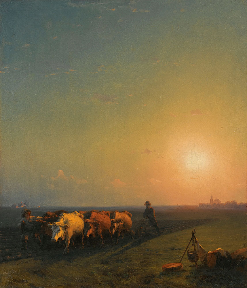 Plowing The Fields, Crimea by Ivan Konstantinovich Aivazovsky - Art Print - Zapista