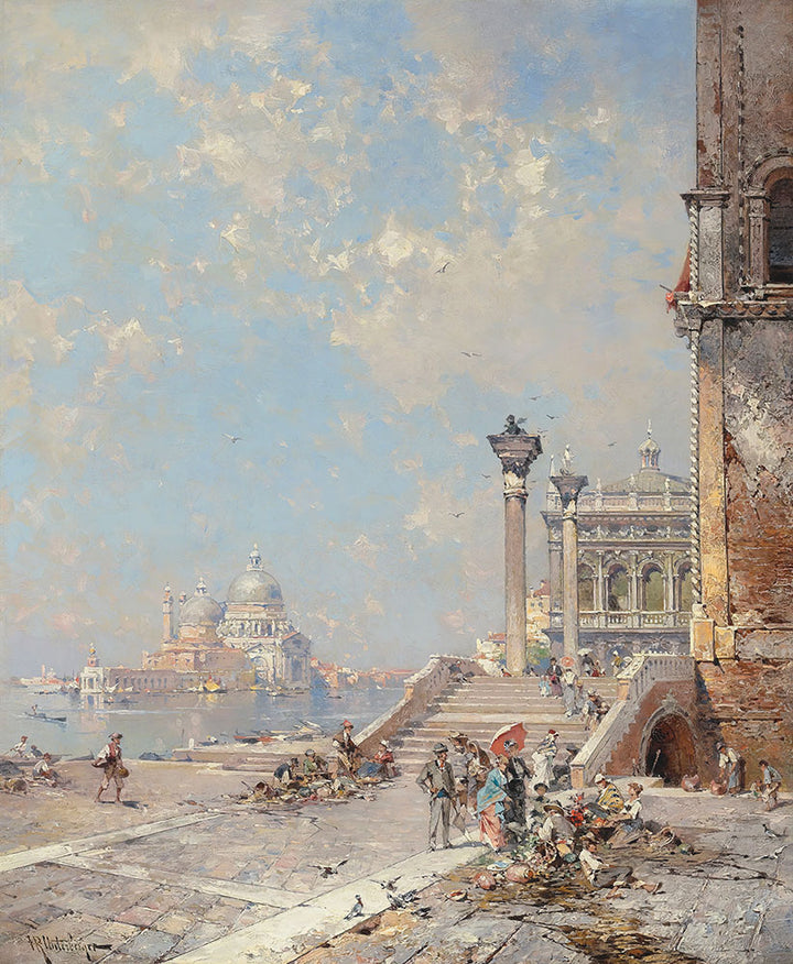 Ponte di Paglia, Riva Schiavoni, Venice by Franz Richard Unterberger - Art Print - Zapista