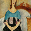 Portrait of Jeanne Hebuterne, Seated by Amedeo Modigliani - Art Print - Zapista