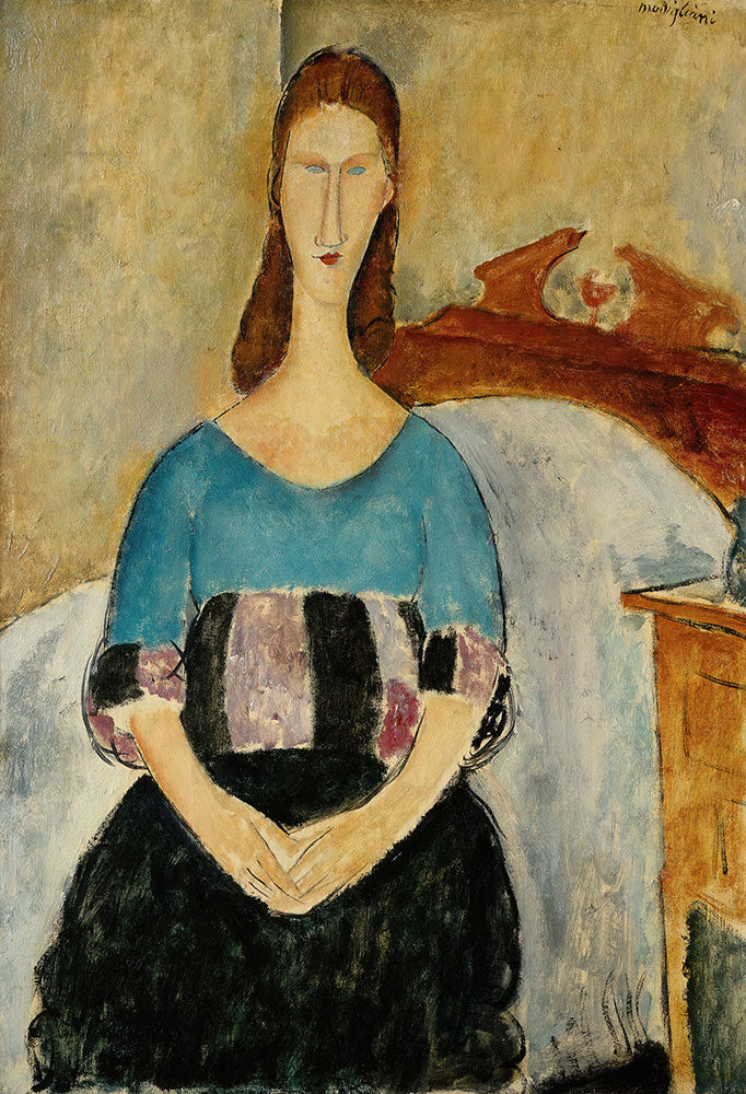 Portrait of Jeanne Hebuterne, Seated by Amedeo Modigliani - Art Print - Zapista