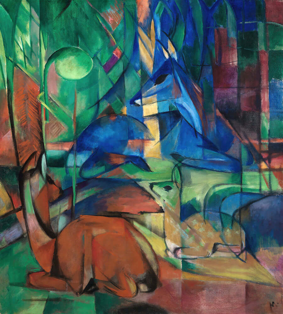 Rehe im Walde II by Franz Marc - Art Print - Zapista