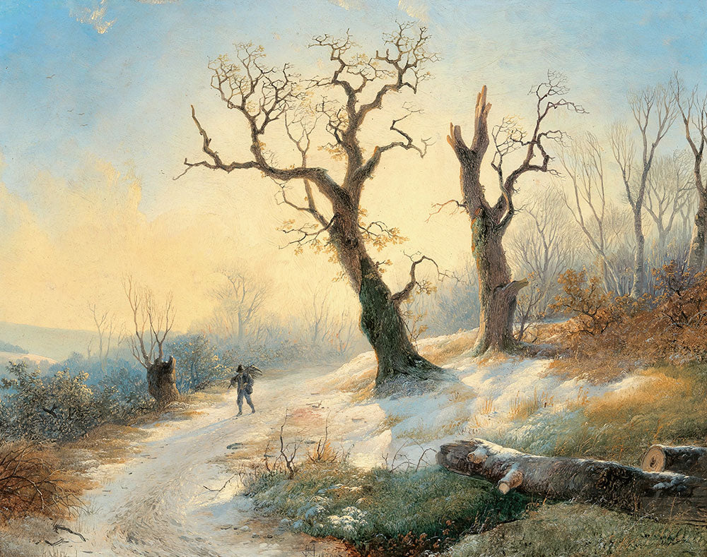 Returning Home in Winter by Remigius Adrianus van Haanen - Art Print - Zapista