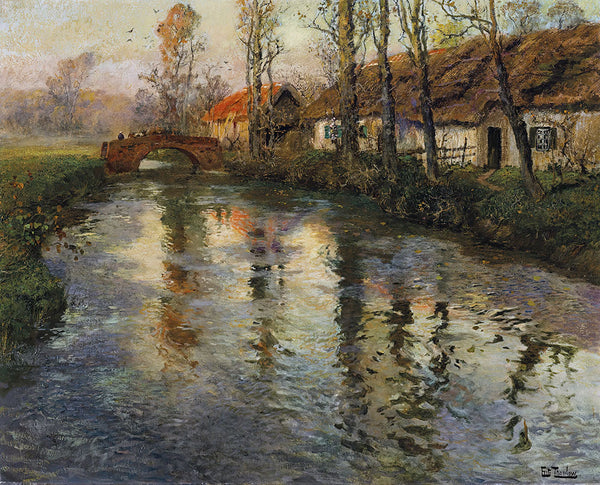 Cottages Along a River, Normandy by Frits Thaulow - Art Print - Zapista