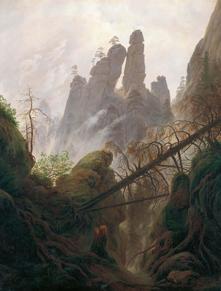 Rocky Landscape in the Elbe Sandstone Mountains by Caspar David Friedrich - Art Print - Zapista