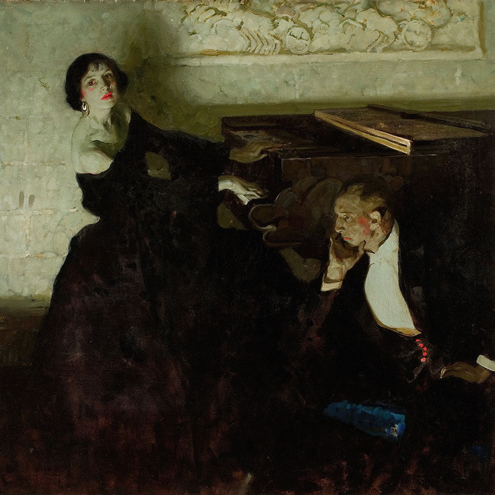 Romantic Couple Seated by Piano by Dean Cornwell - Art Print - Zapista