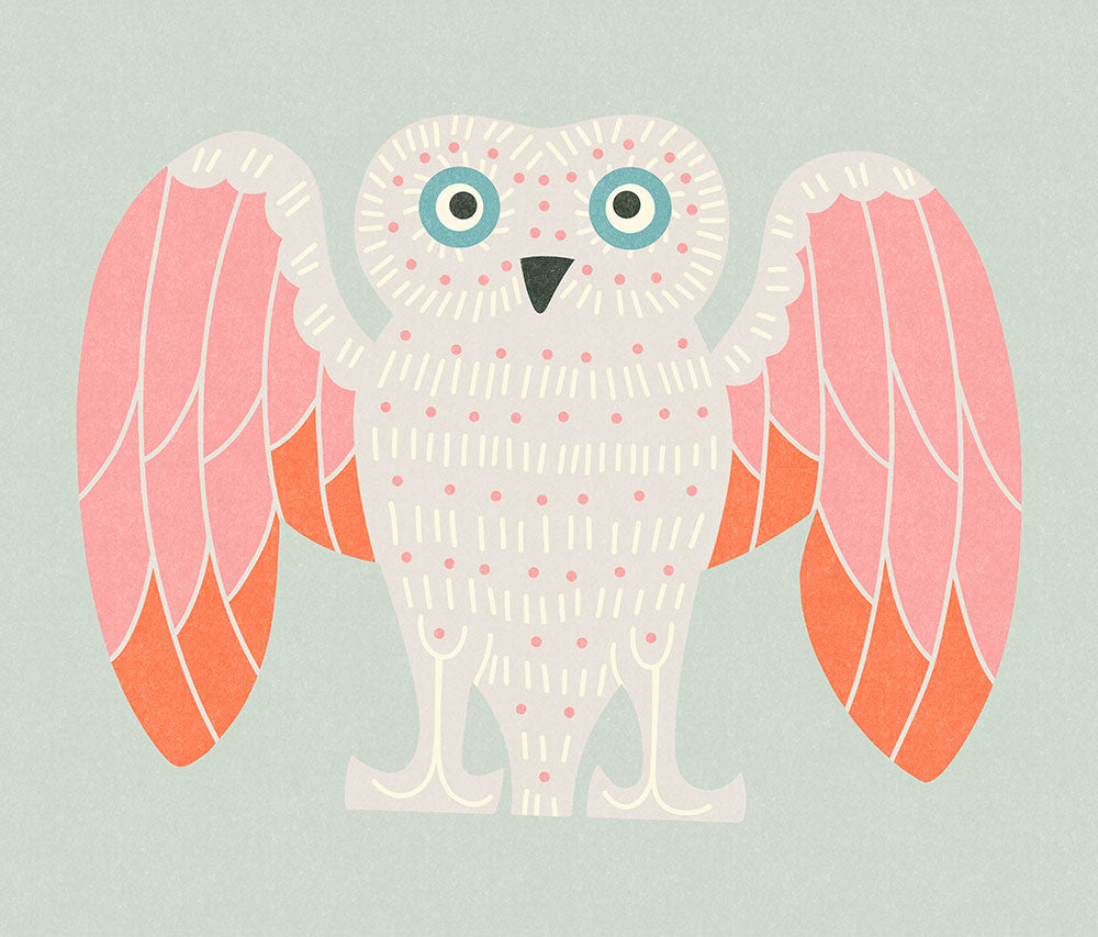 Rosy Owl - Art Print - Zapista