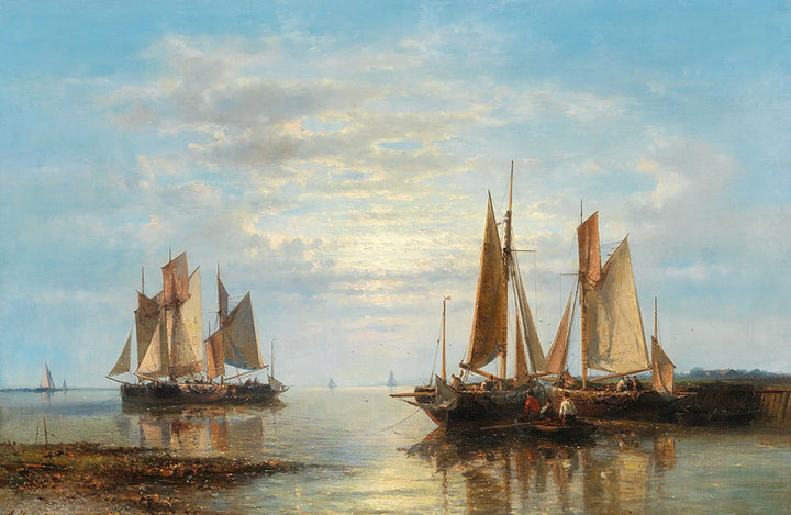 Sailing Boats On A Calm Sea by Abraham Hulk - Art Print - Zapista