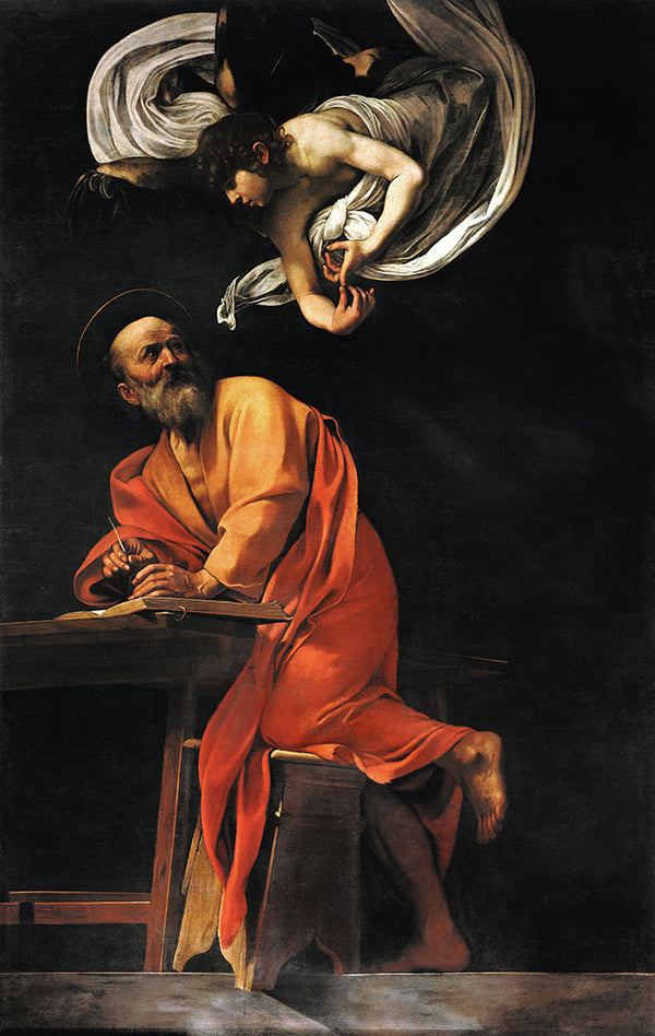 Saint Matthew and the Angel by Caravaggio - Art Print - Zapista