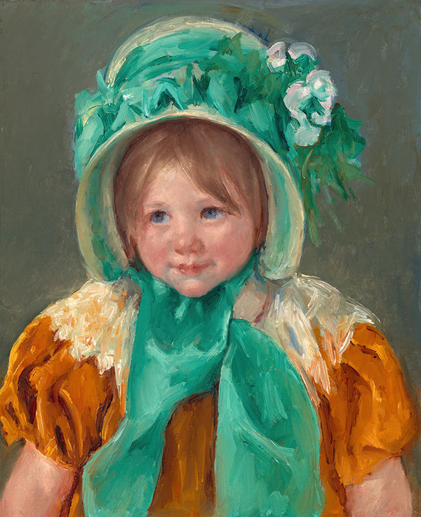 Sara in a Green Bonnet by Mary Cassatt - Art Print - Zapista