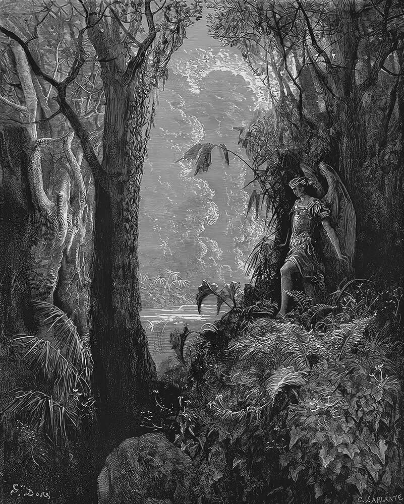 Satan in Paradise by Gustave Doré - Art Print - Zapista