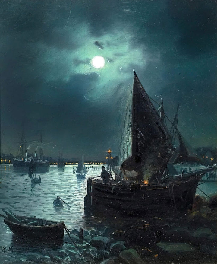 Scarborough by Moonlight by Walter Linsley Meegan - Art Print - Zapista