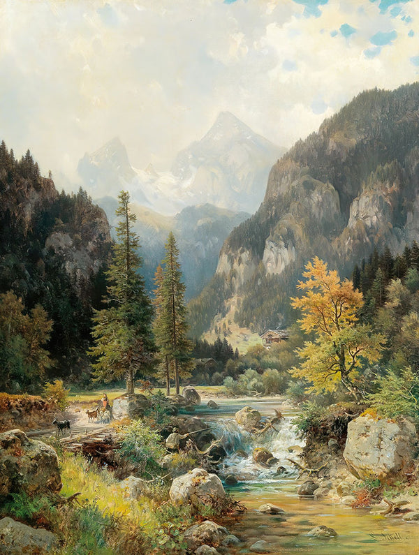 Scene near Berchtesgaden with Watzmann by Ludwig Sckell - Art Print - Zapista
