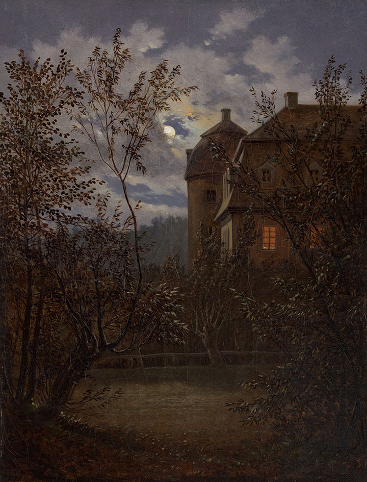 Schloss Milkel in Moonlight by Carl Gustav Carus - Art Print - Zapista