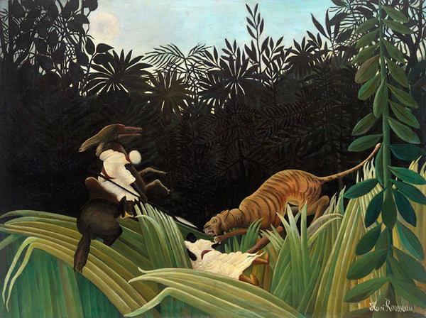 Scouts Attacked by a Tiger by Henri Rousseau - Art Print - Zapista