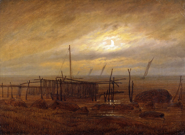 Seaside by Moonlight by Caspar David Friedrich - Art Print - Zapista