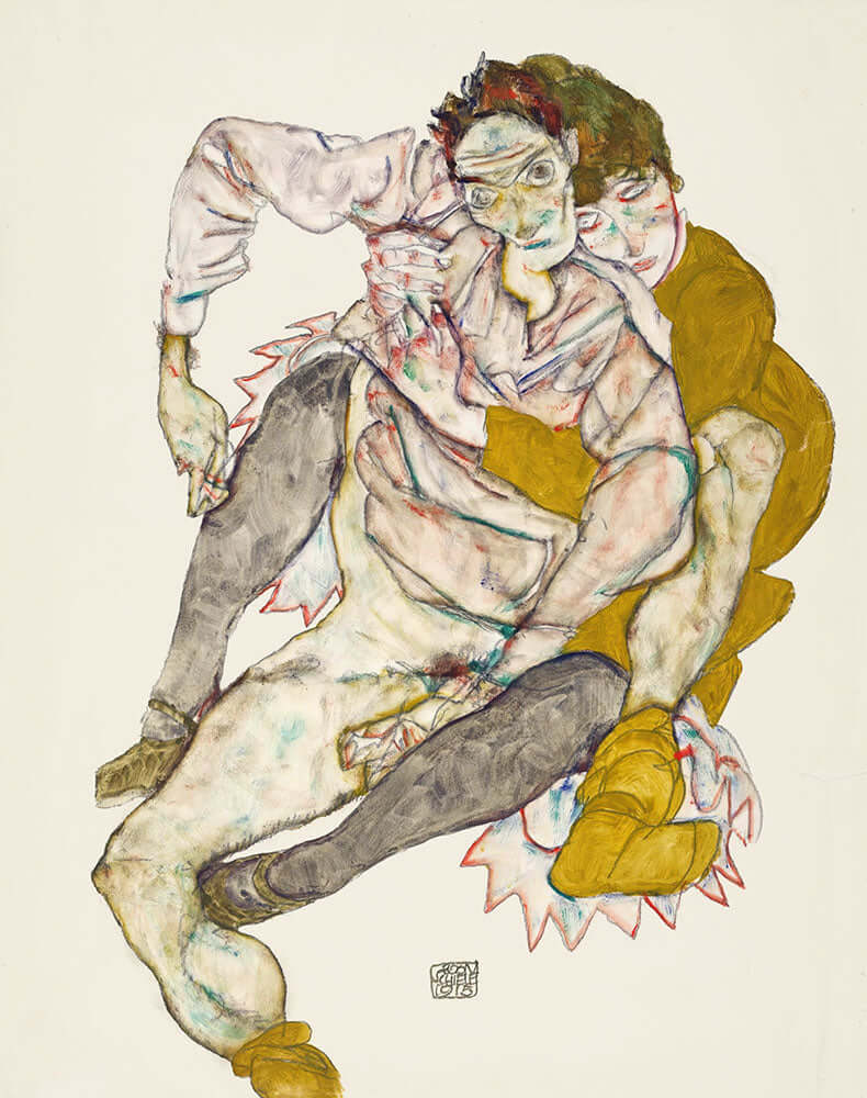 Seated Couple by Egon Schiele - Art Print - Zapista