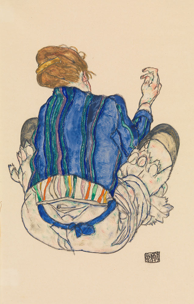 Seated Woman, Back View by Egon Schiele - Art Print - Zapista