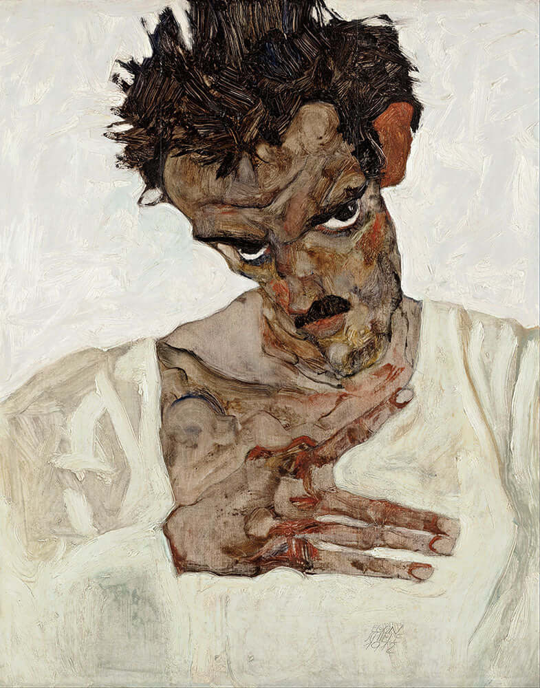 Self-Portrait With Lowered Head by Egon Schiele - Art Print - Zapista