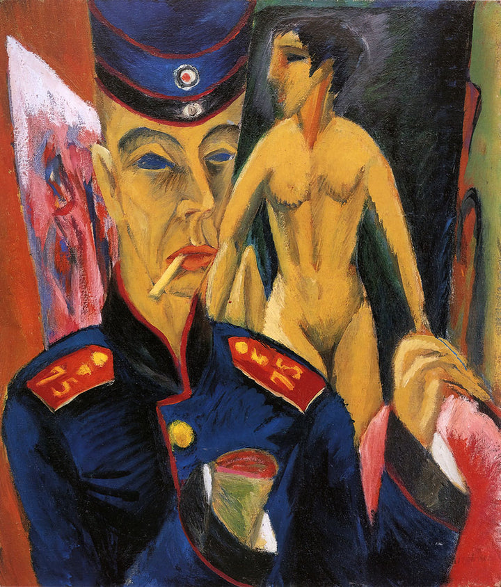 Self-Portrait as a Soldier by Ernst Ludwig Kirchner - Art Print - Zapista