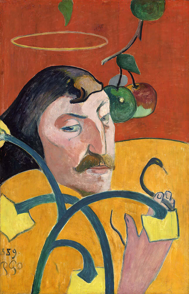 Self-Portrait with Halo and Snake by Paul Gauguin - Art Print - Zapista