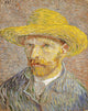 Self-Portrait with a Straw Hat by Vincent van Gogh - Art Print - Zapista