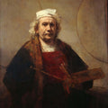 Self-Portrait with Two Circles by Rembrandt Harmenszoon van Rijn - Art Print - Zapista