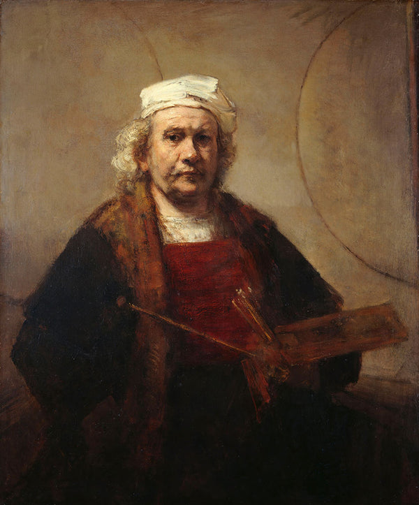 Self-Portrait with Two Circles by Rembrandt Harmenszoon van Rijn - Art Print - Zapista