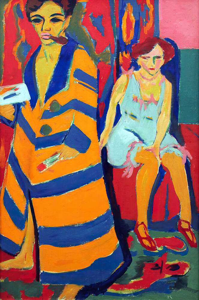 Self Portrait with a Model by Ernst Ludwig Kirchner - Art Print - Zapista