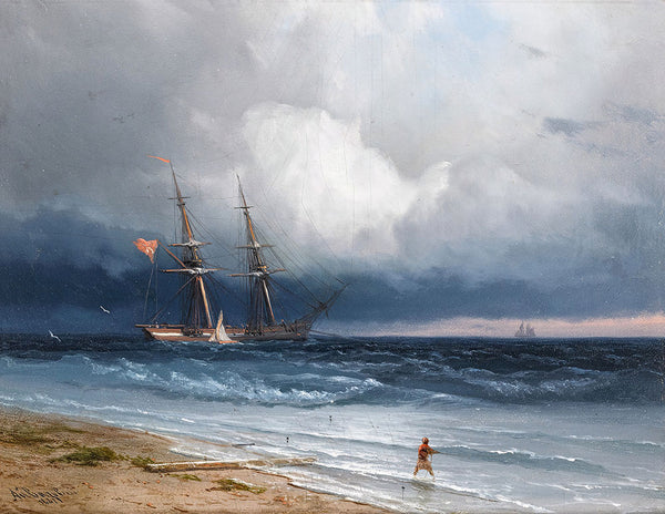 Ship by the Shore by Ivan Aivazovsky - Art Print - Zapista