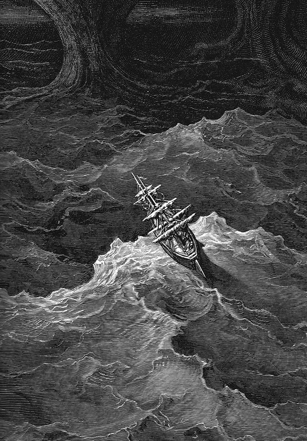 Ship in Stormy Sea by Gustave Doré - Art Print - Zapista