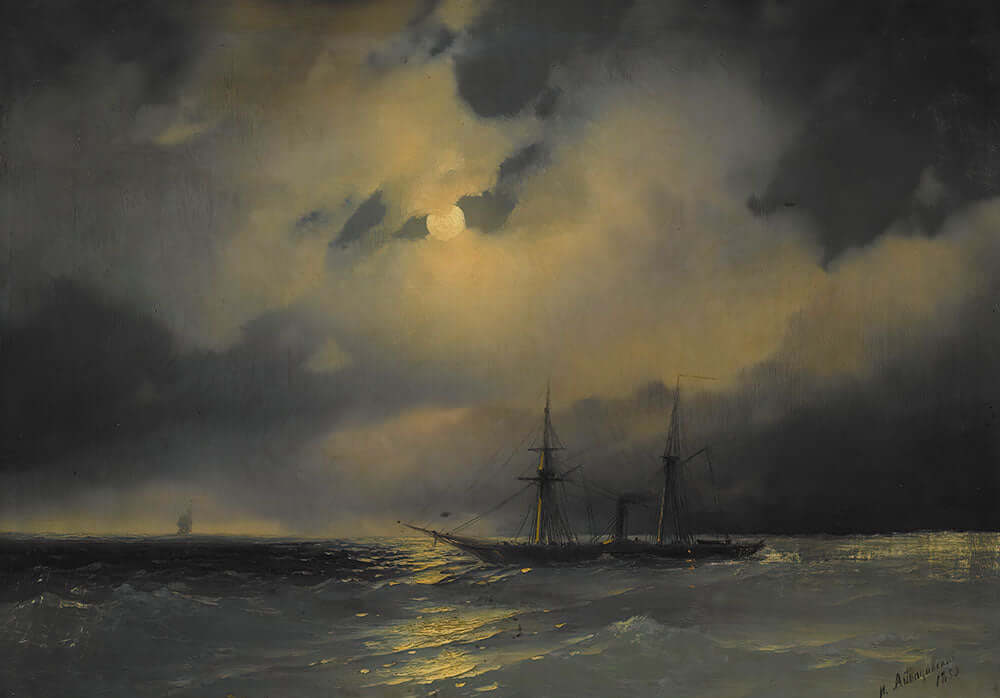 Shipping In Moonlight by Ivan Aivazovsky - Art Print - Zapista