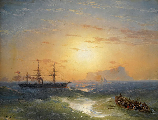 Shipping Off Ischia by Ivan Aivazovsky - Art Print - Zapista