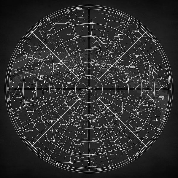 Sky Map of Northern Hemisphere - Art Print - Zapista