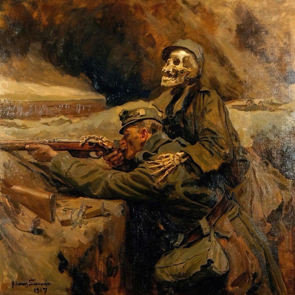 Death and the Soldier by Hans Larwin - Art Print - Zapista