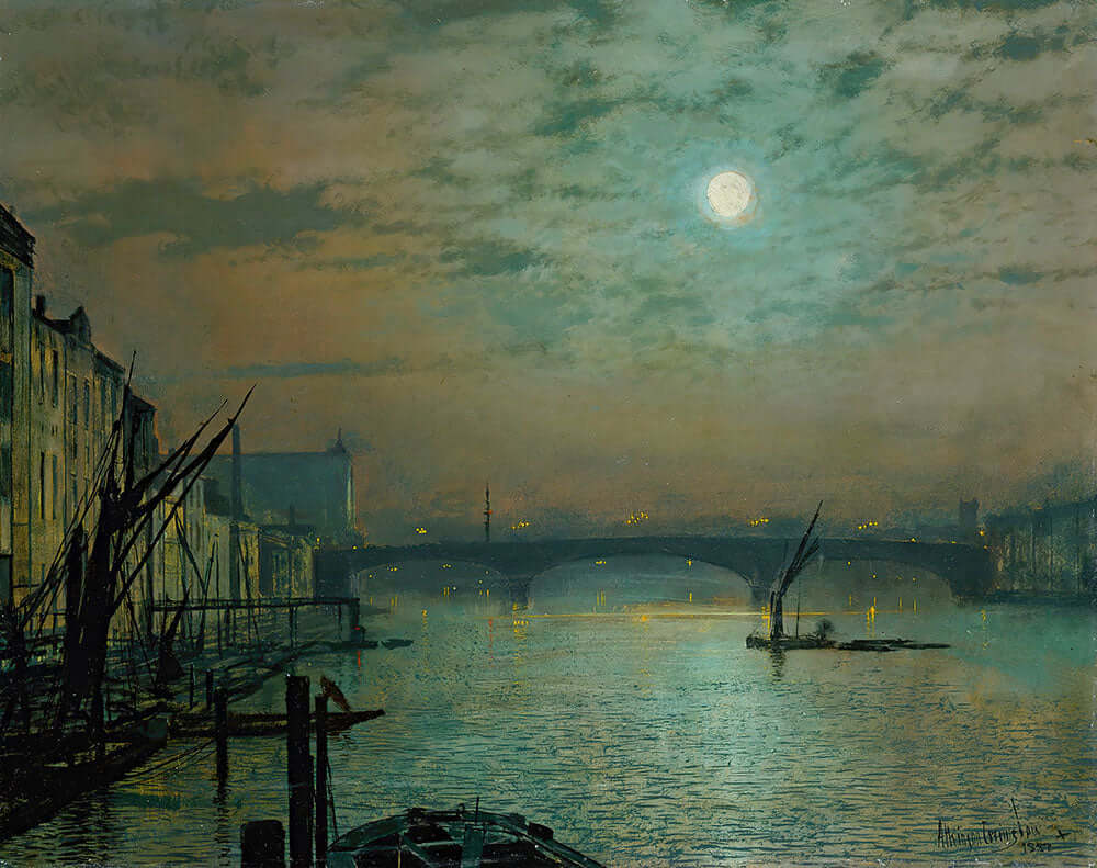 Southwark Bridge by Moonlight by John Atkinson Grimshaw - Art Print - Zapista