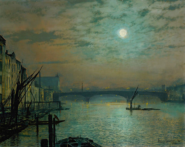 Southwark Bridge by Moonlight by John Atkinson Grimshaw - Art Print - Zapista