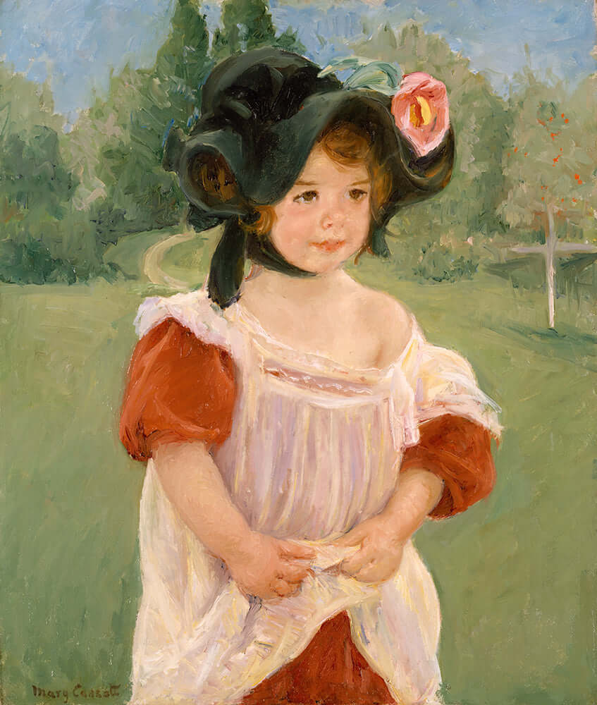 Spring; Margot Standing in a Garden (Fillette dans un jardin) by Mary Cassatt - Art Print - Zapista