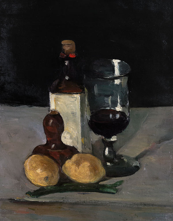 Still Life with Bottle, Glass, and Lemons by Paul Cézanne - Art Print - Zapista