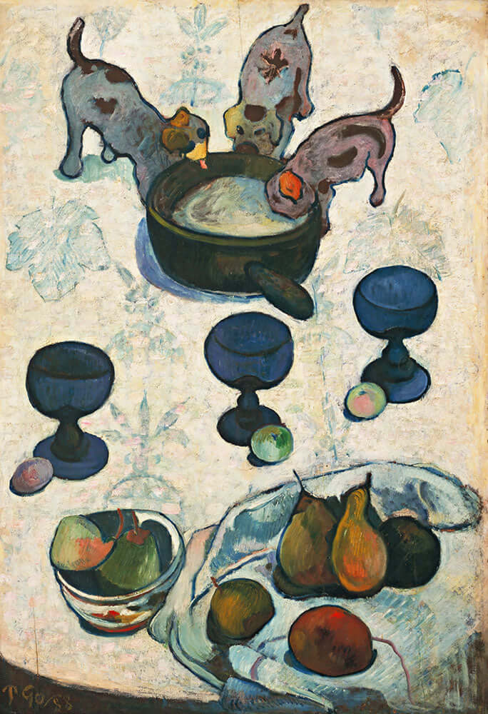 Still Life with Three Puppies by Paul Gauguin - Art Print - Zapista