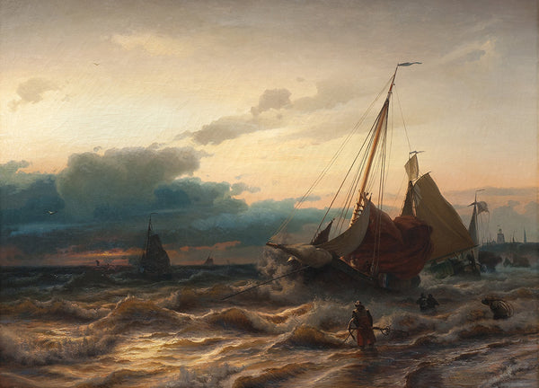 Storm off the Dutch Coast. Scene from Scheveningen by Albert Berg - Art Print - Zapista