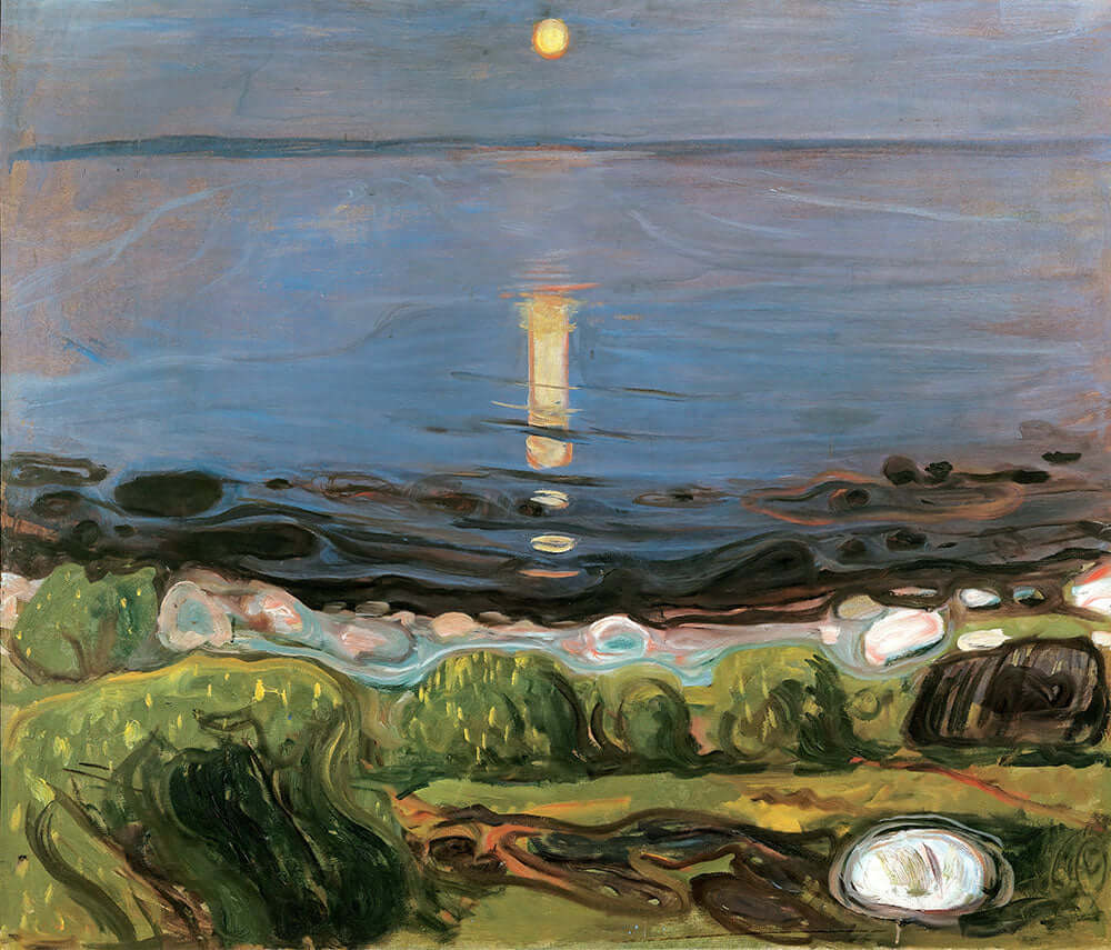 Summer Night by the Beach by Edvard Munch - Art Print - Zapista