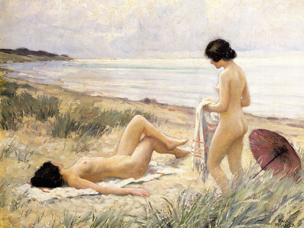 Summer on the Beach by Paul Fischer - Art Print - Zapista