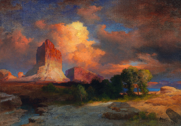 Sunset Cloud, Green River, Wyoming by Thomas Moran - Art Print - Zapista