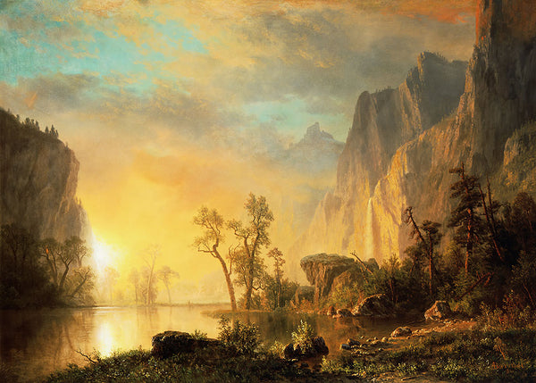 Sunset in the Rockies by Albert Bierstadt - Art Print - Zapista
