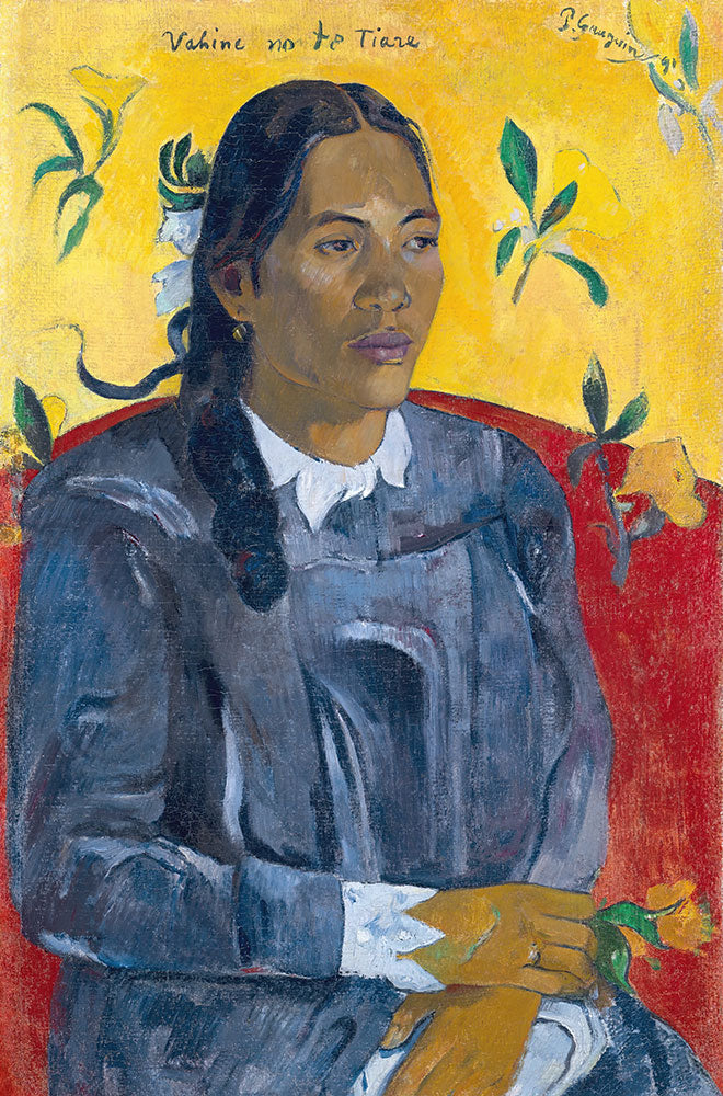 Tahitian Woman with a Flower by Paul Gauguin - Art Print - Zapista