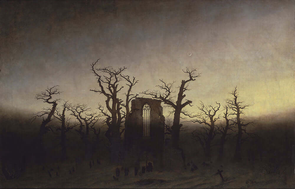 The Abbey in the Oakwood by Caspar David Friedrich - Art Print - Zapista