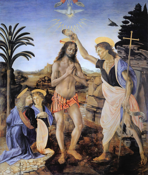 The Baptism of Christ by Leonardo da Vinci - Art Print - Zapista