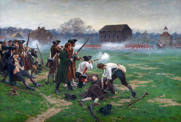 The Battle Of Lexington, 19th April 1775 by William Barnes Wollen - Art Print - Zapista