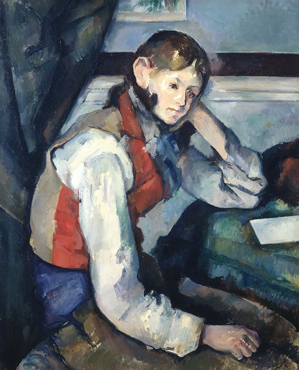 The Boy in the Red Vest (Le Garçon au gilet rouge) by Paul Cézanne - Art Print - Zapista